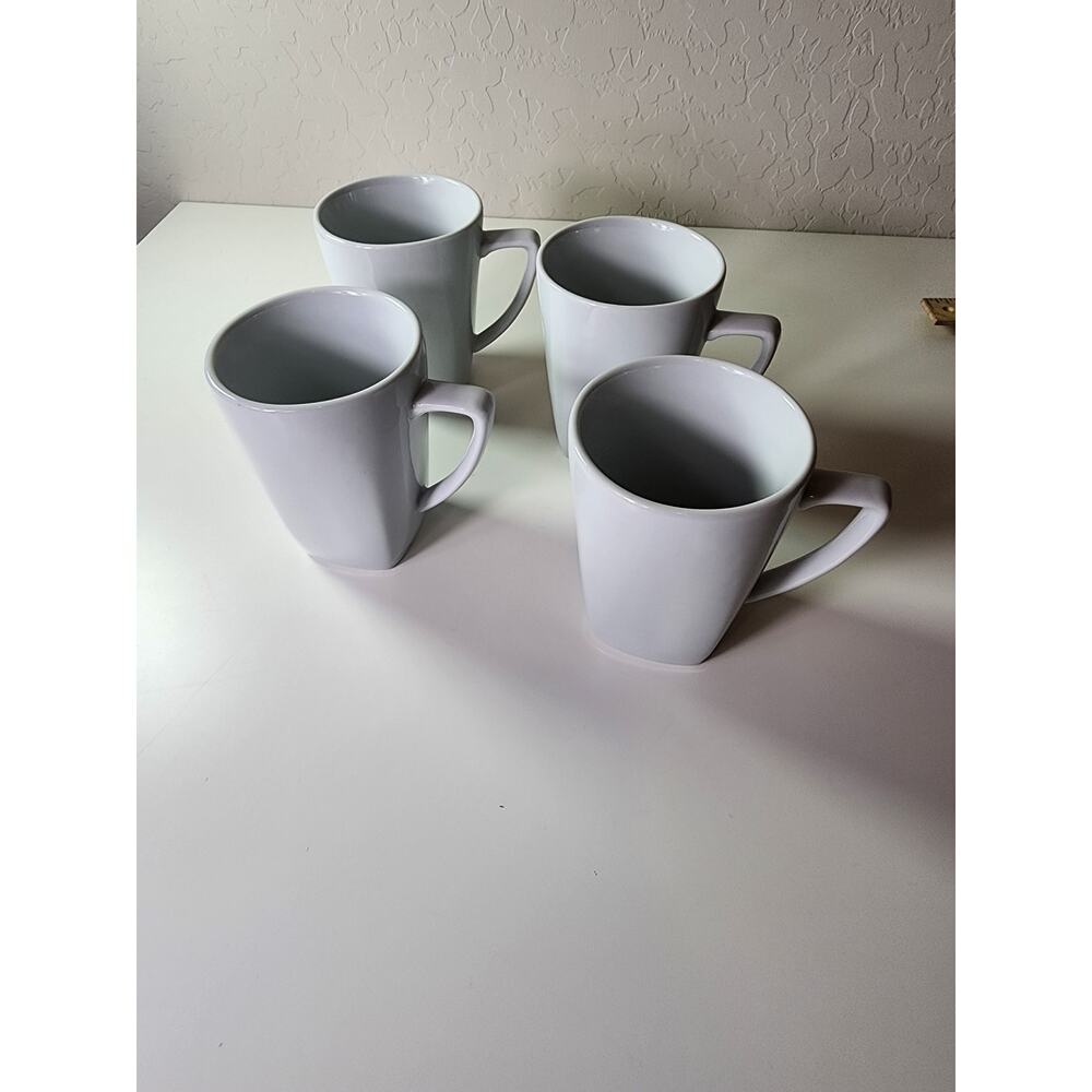 POTTERY BARN Great White Square Base 4.5" Tall Coffee Mugs - Set of 4 - Picture 2 of 11